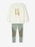 Gold-motif sweat top and leggings set for girls sage green - vertbaudet enfant 