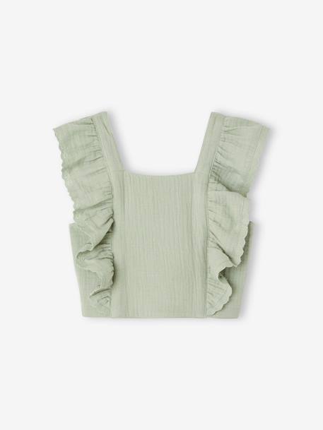 Occasion Wear Blouse & Frilled Skirt Combo blush+sage green - vertbaudet enfant 