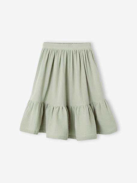 Occasion Wear Blouse & Frilled Skirt Combo blush+sage green - vertbaudet enfant 
