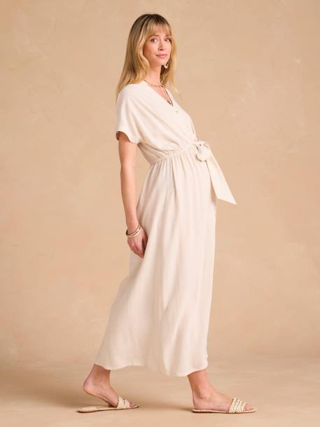 Long Shirt Dress for Maternity & Nursing, ENVIE DE FRAISE beige+black+khaki - vertbaudet enfant 