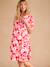 Robe courte de grossesse motifs fleurs kaki+rouge - vertbaudet enfant 