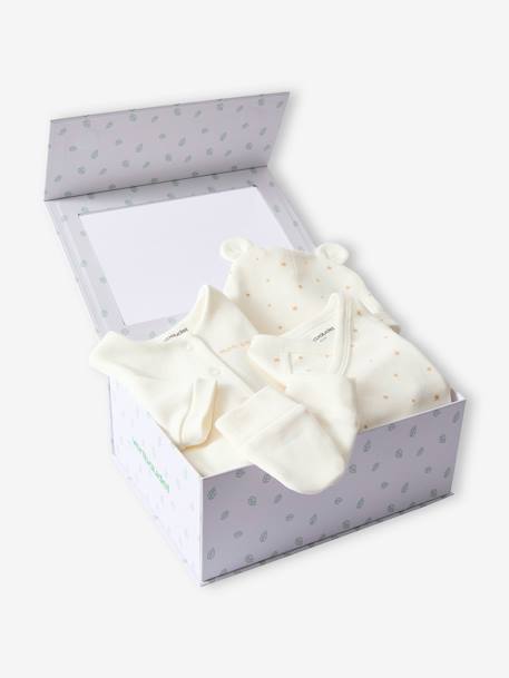 Ensemble naissance 4 pièces bébé spécial prématuré coffret cadeau écru - vertbaudet enfant 