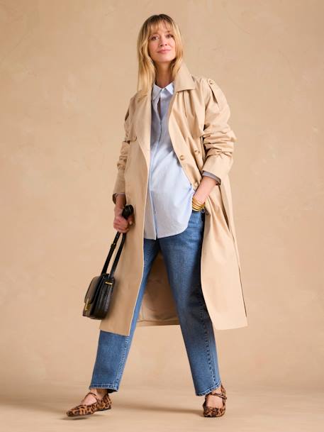 Maternity Trench Coat With Kangaroo Panel, ENVIE DE FRAISE beige - vertbaudet enfant 