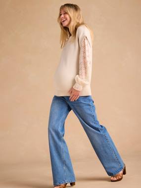 Pull grossesse bi-matière effet 2 en 1 - vertbaudet enfant -Pull grossesse bi-matière effet 2 en 1