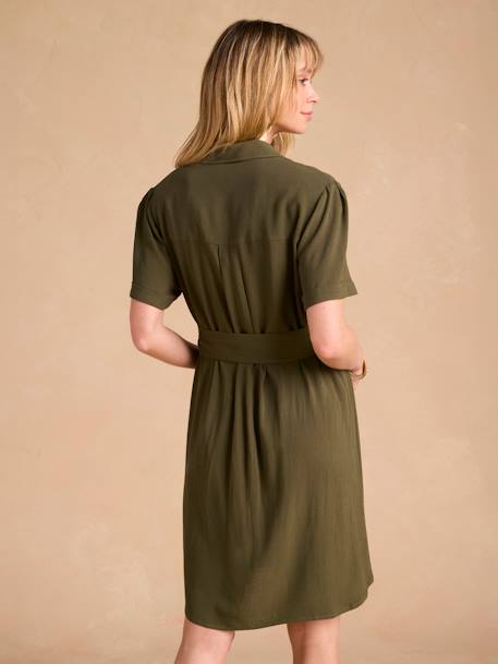 Maternity & Nursing Shirt Dress, ENVIE DE FRAISE khaki - vertbaudet enfant 