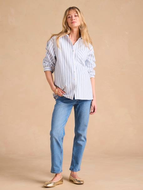 Striped Shirt for Maternity & Nursing by ENVIE DE FRAISE ecru - vertbaudet enfant 