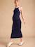 Long Dress in Fine Rib Knit, Maternity & Nursing navy blue - vertbaudet enfant 