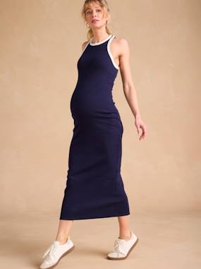 Robe longue grossesse et allaitement en fines côtes - vertbaudet enfant -Robe longue grossesse et allaitement en fines côtes
