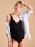 Maillot de bain de grossesse et allaitement 1 pièce maille gaufrée noir - vertbaudet enfant 