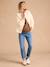 Veste matelassée évolutive avec protège-bébé grossesse et post grossesse en gaze de coton écru+kaki - vertbaudet enfant 