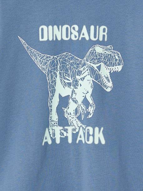 T-shirt with dinosaur motif for boys denim blue+marl white - vertbaudet enfant 