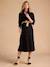 Long Linen-Effect Cotton Shirt Dress For Pregnancy & Nursing, ENVIE DE FRAISE black+striped blue - vertbaudet enfant 