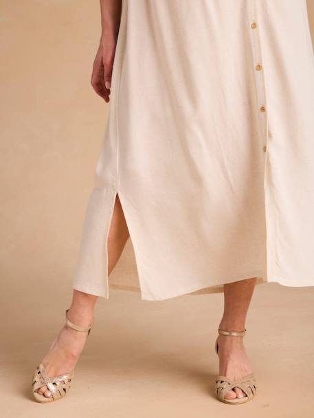 Long Viscose & Linen Skirt for Maternity, by ENVIE DE FRAISE beige - vertbaudet enfant 