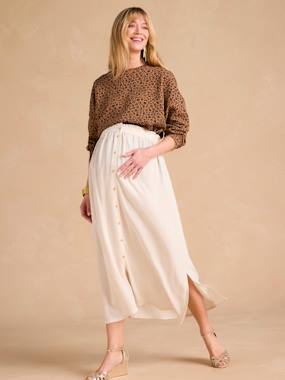 Jupe longue grossesse en viscose et lin - vertbaudet enfant Jupe longue grossesse en viscose et lin - vertbaudet enfant