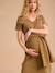 Short Dress with Tie-Front Belly Band for Maternity by ENVIE DE FRAISE olive - vertbaudet enfant 