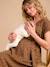 Robe longue grossesse effet cache-coeur en gaze de coton argile+beige+marine+terracotta - vertbaudet enfant 