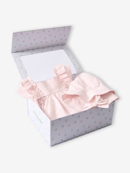 Baby girl dress and bonnet set pale pink - vertbaudet enfant 