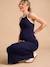 Long Dress in Fine Rib Knit, Maternity & Nursing navy blue - vertbaudet enfant 