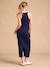 Long Dress in Fine Rib Knit, Maternity & Nursing navy blue - vertbaudet enfant 