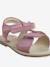 Leather Sandals with Hook-and-Loop Strap for Children, Designed for Autonomy raspberry pink - vertbaudet enfant 
