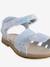 Glittery Hook-and-Loop Sandals for Girls printed white+set blue - vertbaudet enfant 