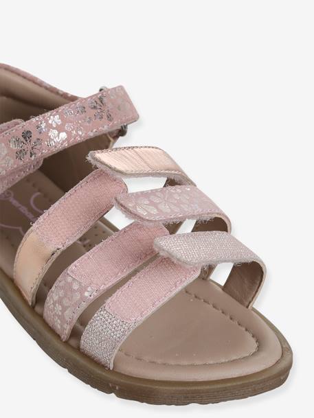 Leather Sandals with Closed Heel for Children, Designed for Autonomy set brown+set pink - vertbaudet enfant 