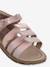 Leather Sandals with Closed Heel for Children, Designed for Autonomy set brown+set pink - vertbaudet enfant 