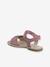 Leather Sandals with Hook-and-Loop Strap for Children, Designed for Autonomy raspberry pink - vertbaudet enfant 