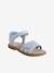Glittery Hook-and-Loop Sandals for Girls printed white+set blue - vertbaudet enfant 