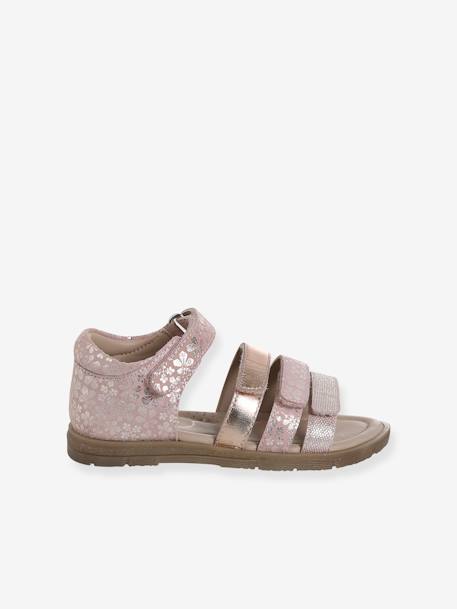 Leather Sandals with Closed Heel for Children, Designed for Autonomy set brown+set pink - vertbaudet enfant 