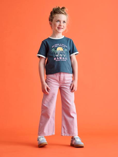 Pantalon fille large couleur pivoine+prune+rose+vert+vert de gris - vertbaudet enfant 