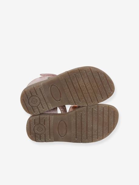Leather Sandals with Closed Heel for Children, Designed for Autonomy set brown+set pink - vertbaudet enfant 