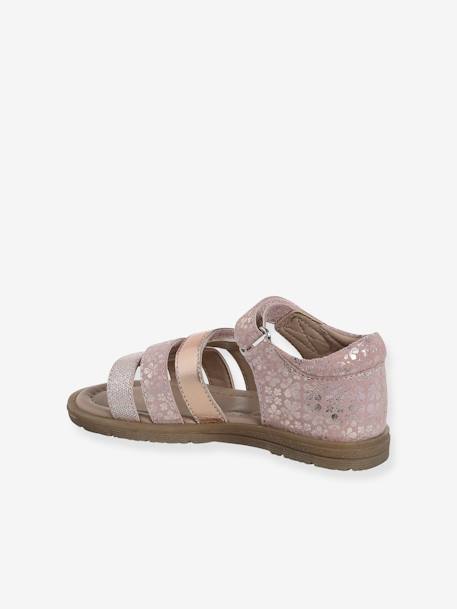Leather Sandals with Closed Heel for Children, Designed for Autonomy set brown+set pink - vertbaudet enfant 