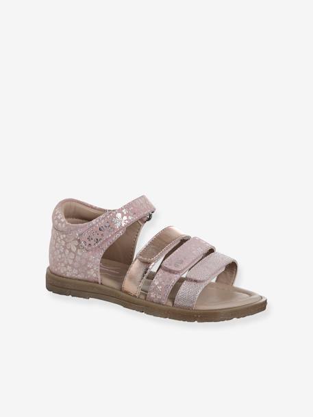 Leather Sandals with Closed Heel for Children, Designed for Autonomy set brown+set pink - vertbaudet enfant 