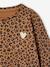 Sweat fille léopard coeur doré capsule famille beige+gris foncé - vertbaudet enfant 