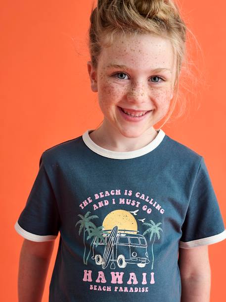 T-shirt esprit collège fille écru+encre - vertbaudet enfant 