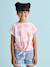 T-shirt fille imprimé noeud fantaisie manches courtes blanc+blanc imprimé+lavande+rose - vertbaudet enfant 