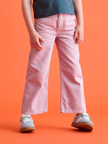 Pantalon fille large couleur pivoine+prune+rose+vert+vert de gris - vertbaudet enfant 