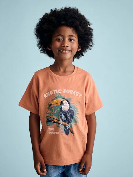 T-shirt garçon motif animalier bleu ardoise+orange - vertbaudet enfant 