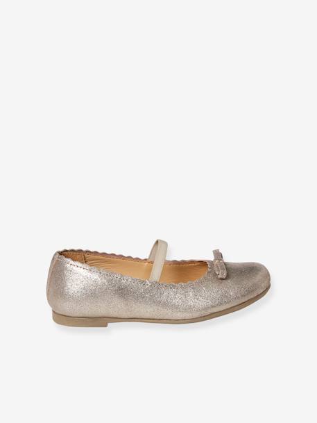 Glittery Leather Ballet Pumps for Girls, Designed for Autonomy 6337+6397 - vertbaudet enfant 
