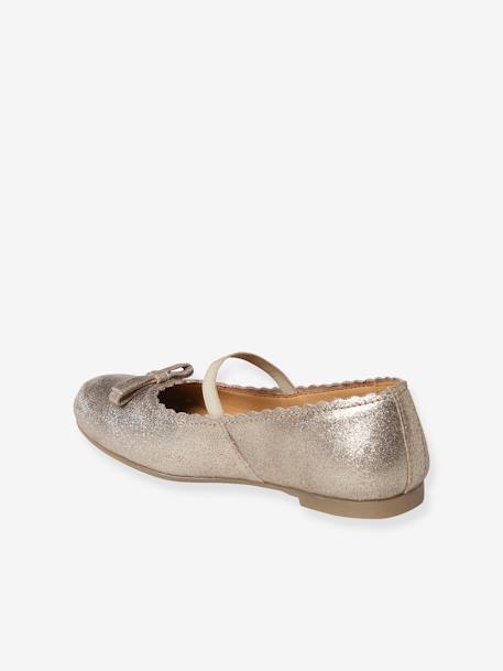 Glittery Leather Ballet Pumps for Girls, Designed for Autonomy 6337+6397 - vertbaudet enfant 