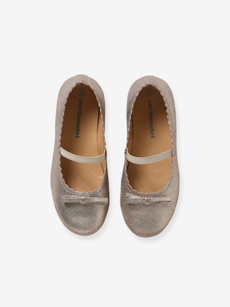 Glittery Leather Ballet Pumps for Girls, Designed for Autonomy 6337+6397 - vertbaudet enfant 
