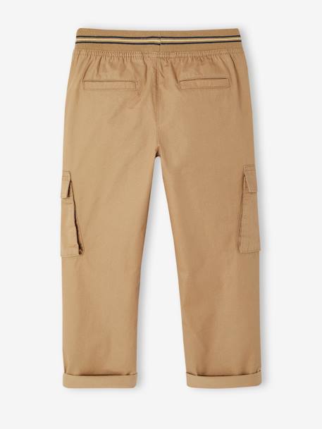 Pantalon droit cargo droit morphologique tour de hanches médium bleu nuit+sable - vertbaudet enfant 