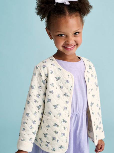 Printed Quilted Jacket & Dress Set for Girls rose+violet - vertbaudet enfant 