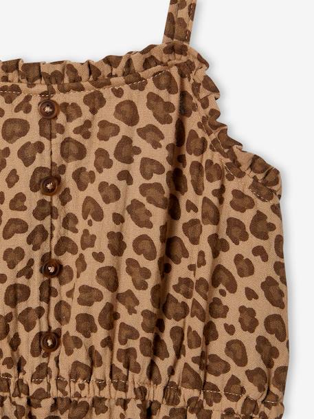 Cotton Gauze Strappy Dress for Girls beige+coral+emerald green - vertbaudet enfant 