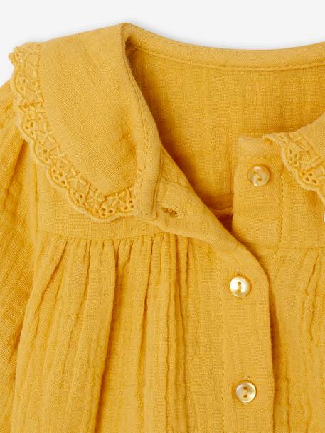Baby cotton gauze shirt ochre - vertbaudet enfant 
