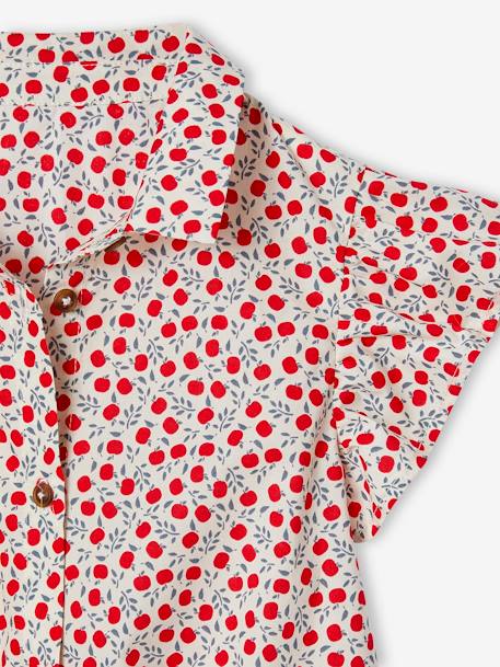 Tie-Front Blouse in Cotton Gauze for Girls vanilla - vertbaudet enfant 