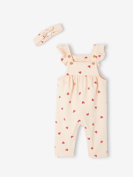 Salopette bébé fille molleton + bandeau écru+vanille - vertbaudet enfant 