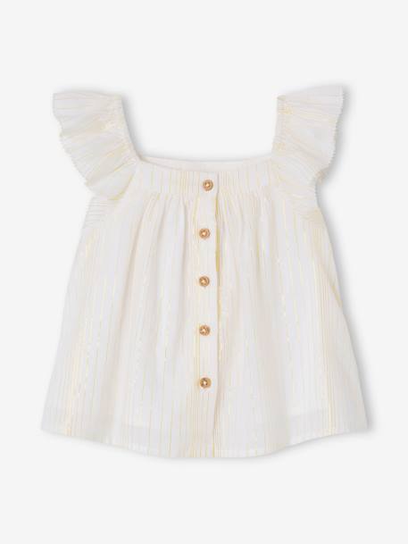 Cotton Voile Blouse for Babies vanilla - vertbaudet enfant 