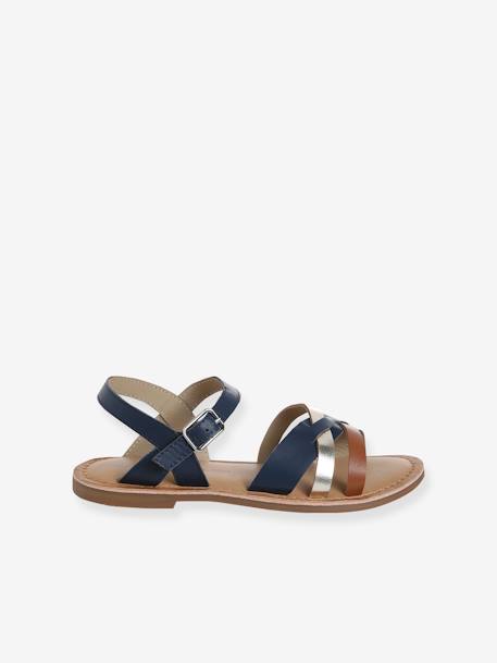 Fancy Leather Sandals for Children set blue - vertbaudet enfant 
